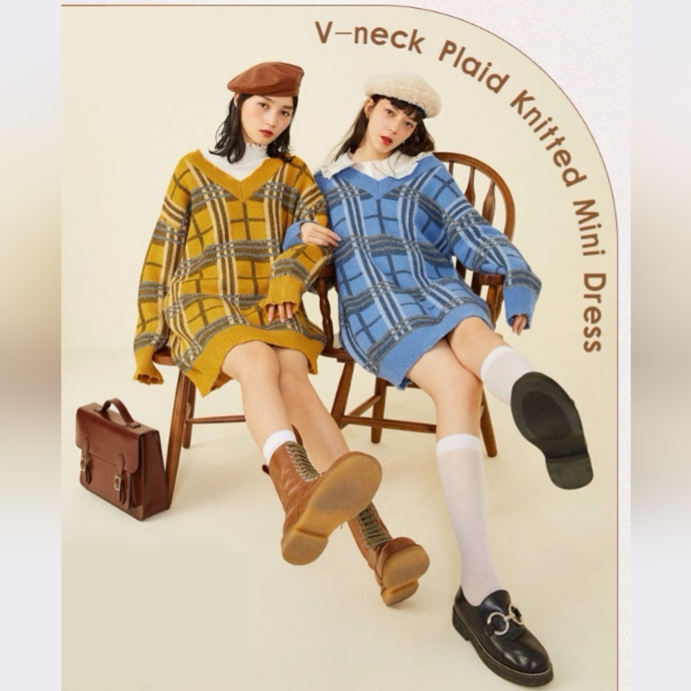 LEDiN Plaid Mini Dress
